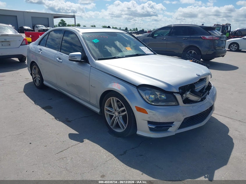 2012 Mercedes-benz C-klasse VIN WDDGF4HB7CR215505 IAAI salvage auction — FRONT END, Salvage (Texas), sold $225 on 2026-07-08 (photo 1)
