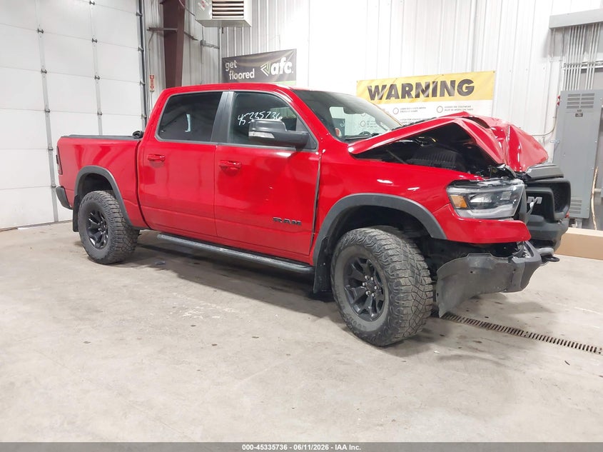 2019 Ram 1500 VIN 1C6SRFLT7KN910880 IAAI salvage auction — FRONT END, Salvage (North Dakota), sold $9,000 on 2026-07-29 (photo 1)