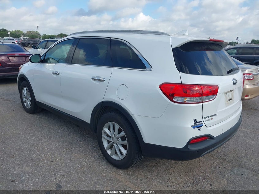 2017 Kia Sorento VIN 5XYPG4A34HG328988 IAAI salvage auction — FRONT END, Original (Texas), sold $2,200 on 2026-07-15 (photo 3)