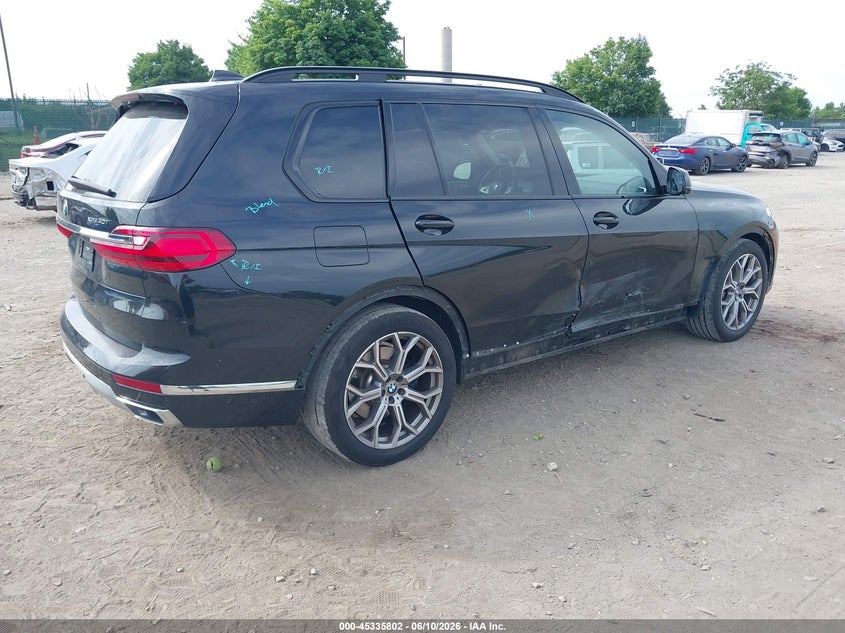 2022 BMW X7 VIN 5UXCW2C00N9L52046 IAAI salvage auction — RIGHT SIDE, Salvage (Pennsylvania), sold $22,400 on 2026-07-17 (photo 4)