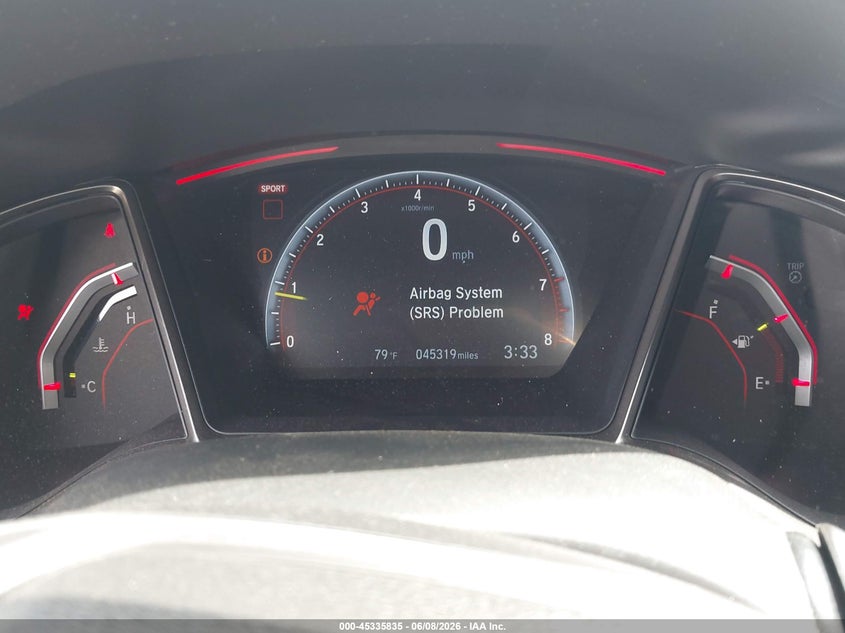 2019 Honda Civic type r VIN SHHFK8G7XKU204460 IAAI salvage auction — RIGHT FRONT, Salvage Title, sold $12,100 on 2026-09-07 (photo 7)