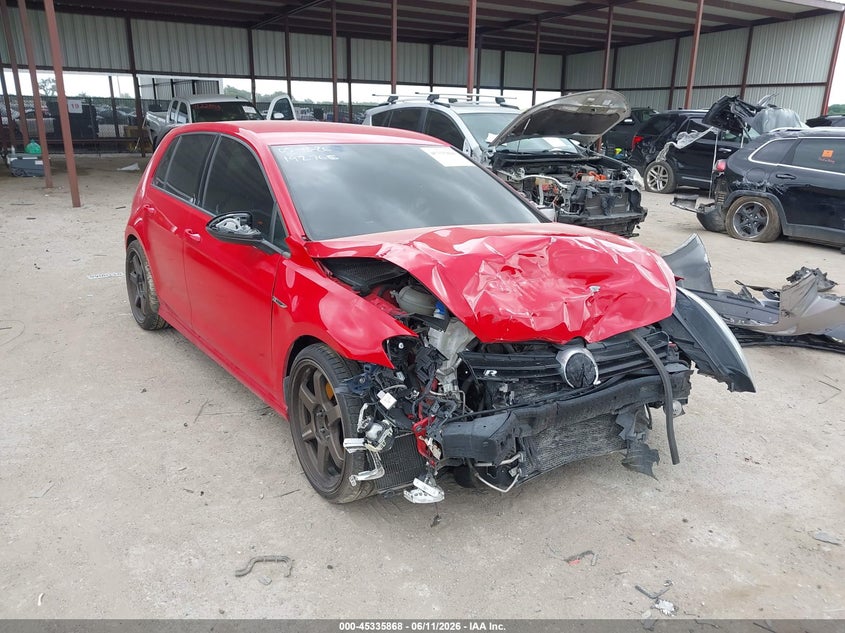 2016 Volkswagen Golf r VIN WVWLF7AU6GW107499 IAAI salvage auction — FRONT END, Salvage Title, sold $1,750 on 2026-07-28 (photo 1)