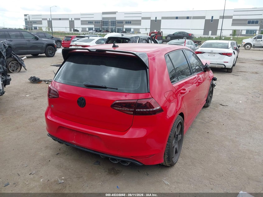 2016 Volkswagen Golf r VIN WVWLF7AU6GW107499 IAAI salvage auction — FRONT END, Salvage Title, sold $1,750 on 2026-07-28 (photo 4)