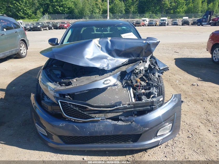 2015 Kia Optima VIN 5XXGM4A75FG470585 IAAI salvage auction — FRONT END, Salvage Title, sold $400 on 2026-07-10 (photo 6)