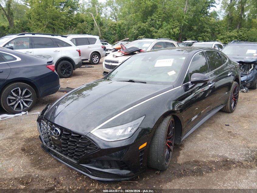 2021 Hyundai Sonata VIN 5NPEJ4J22MH117467 IAAI salvage auction — RIGHT FRONT, Salvage Title, sold $4,250 on 2026-07-31 (photo 2)