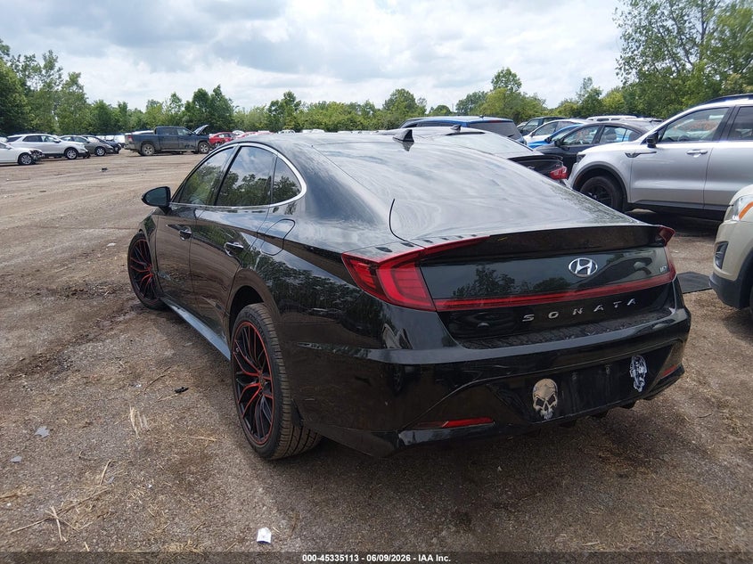 2021 Hyundai Sonata VIN 5NPEJ4J22MH117467 IAAI salvage auction — RIGHT FRONT, Salvage Title, sold $4,250 on 2026-07-31 (photo 3)