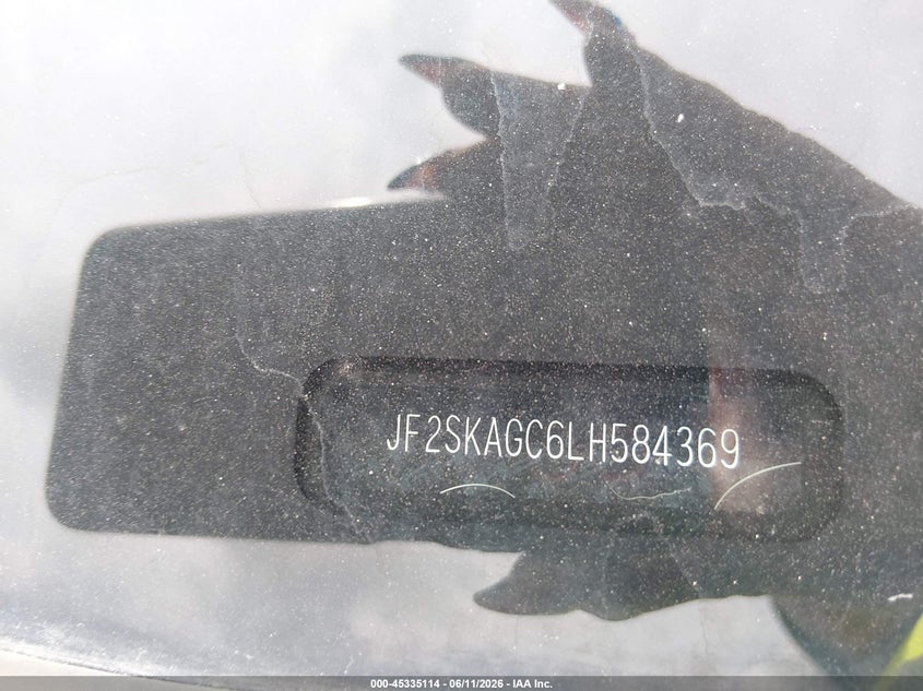 2020 Subaru Forester VIN JF2SKAGC6LH584369 IAAI salvage auction — NORMAL WEAR, Original (Texas), sold $2,750 on 2026-07-29 (photo 9)