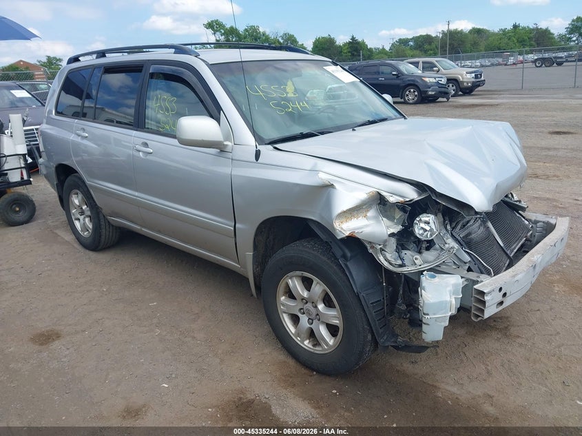 2001 Toyota Highlander VIN JTEGF21AX10016672 IAAI salvage auction — NORMAL WEAR, Clear (Virginia), sold $325 on 2026-07-21 (photo 1)