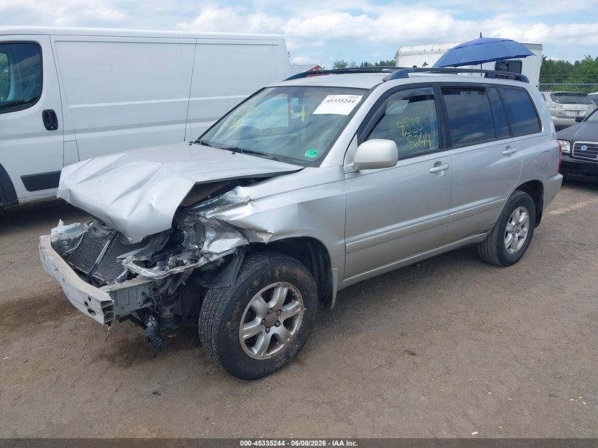 2001 Toyota Highlander VIN JTEGF21AX10016672 IAAI salvage auction — NORMAL WEAR, Clear (Virginia), sold $325 on 2026-07-21 (photo 2)