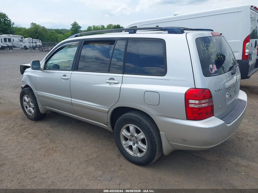 2001 Toyota Highlander VIN JTEGF21AX10016672 IAAI salvage auction — NORMAL WEAR, Clear (Virginia), sold $325 on 2026-07-21 (photo 3)