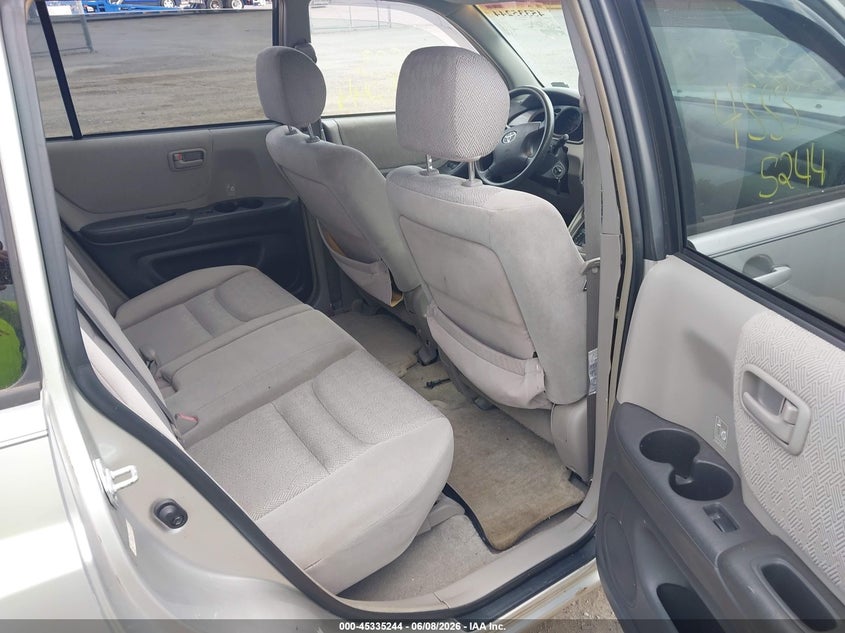 2001 Toyota Highlander VIN JTEGF21AX10016672 IAAI salvage auction — NORMAL WEAR, Clear (Virginia), sold $325 on 2026-07-21 (photo 8)