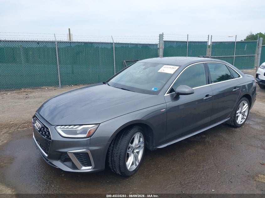 2021 Audi A4 VIN WAUEAAF48MA038902 IAAI salvage auction — RIGHT FRONT, Salvage Title, sold $10,700 on 2026-08-26 (photo 2)