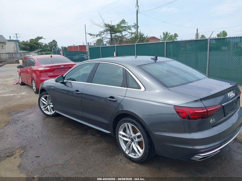 2021 Audi A4 VIN WAUEAAF48MA038902 IAAI salvage auction — RIGHT FRONT, Salvage Title, sold $10,700 on 2026-08-26 (photo 3)