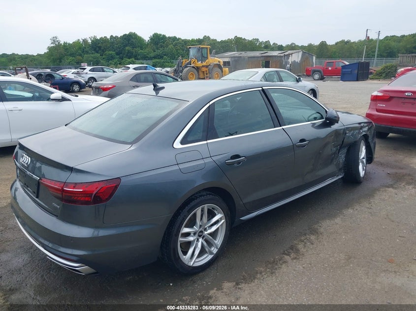 2021 Audi A4 VIN WAUEAAF48MA038902 IAAI salvage auction — RIGHT FRONT, Salvage Title, sold $10,700 on 2026-08-26 (photo 4)