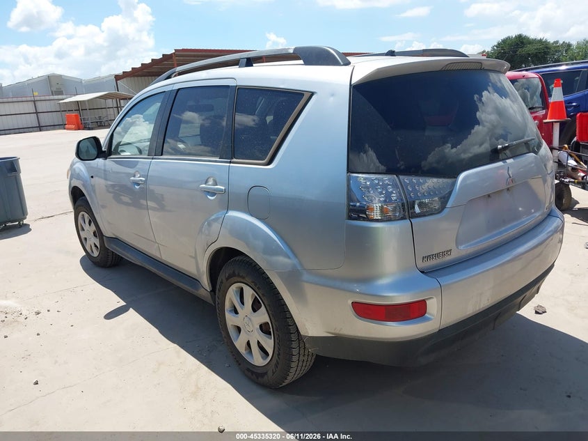 2012 Mitsubishi Outlander VIN JA4AS2AW5CU004713 IAAI salvage auction — HAIL, Original (Texas), sold $300 on 2026-07-28 (photo 3)
