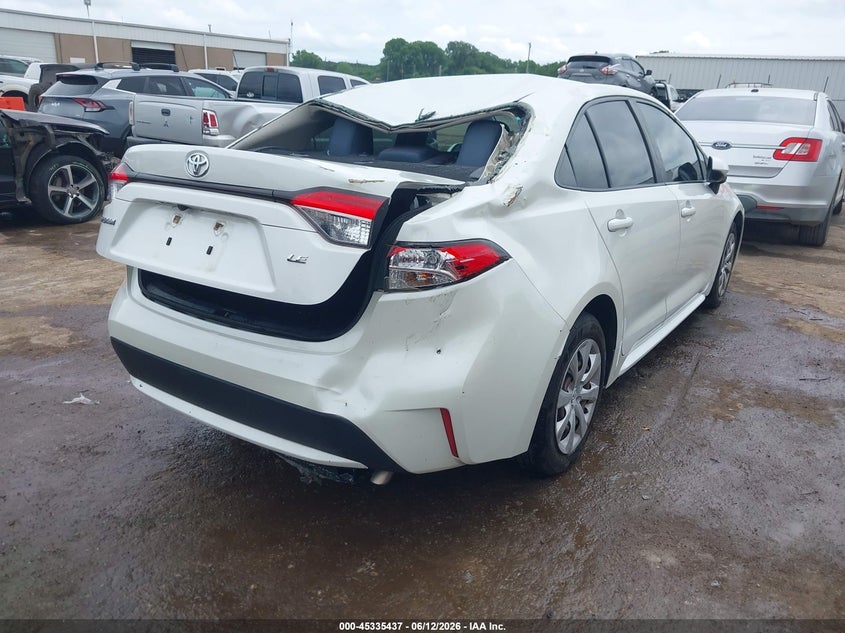 2020 Toyota Corolla VIN JTDEPRAEXLJ012834 IAAI salvage auction — REAR END, Salvage (California), sold $2,150 on 2026-07-22 (photo 4)