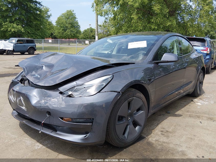 2023 Tesla Model 3 VIN 5YJ3E1EAXPF676814 IAAI salvage auction — FRONT END, Salvage Title, sold $8,900 on 2026-09-03 (photo 2)