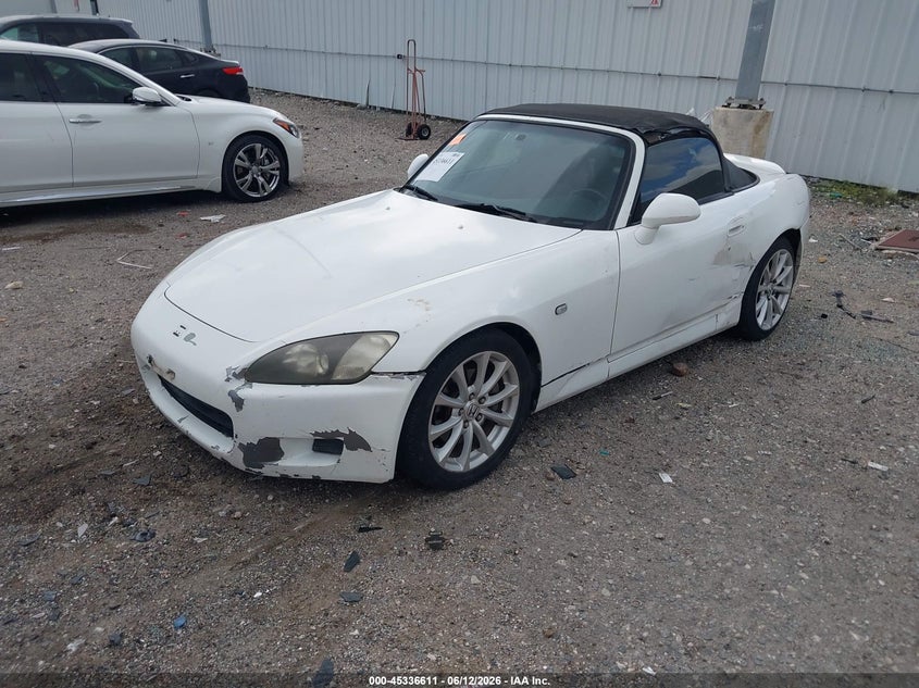 2000 Honda S2000 VIN JHMAP114XYT003049 IAAI salvage auction — FRONT END, Original (Texas), sold $5,000 on 2026-07-23 (photo 2)