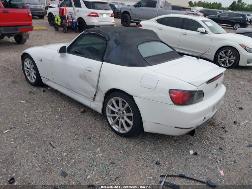 2000 Honda S2000 VIN JHMAP114XYT003049 IAAI salvage auction — FRONT END, Original (Texas), sold $5,000 on 2026-07-23 (photo 3)