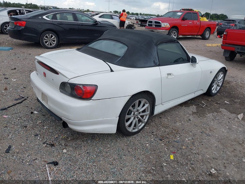 2000 Honda S2000 VIN JHMAP114XYT003049 IAAI salvage auction — FRONT END, Original (Texas), sold $5,000 on 2026-07-23 (photo 4)