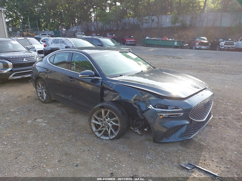 2022 Genesis G70 VIN KMTG34TA6NU101188 IAAI salvage auction — RIGHT FRONT, Salvage Title, sold $5,850 on 2026-07-28 (photo 1)