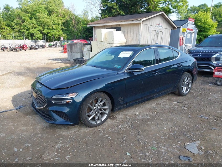 2022 Genesis G70 VIN KMTG34TA6NU101188 IAAI salvage auction — RIGHT FRONT, Salvage Title, sold $5,850 on 2026-07-28 (photo 2)