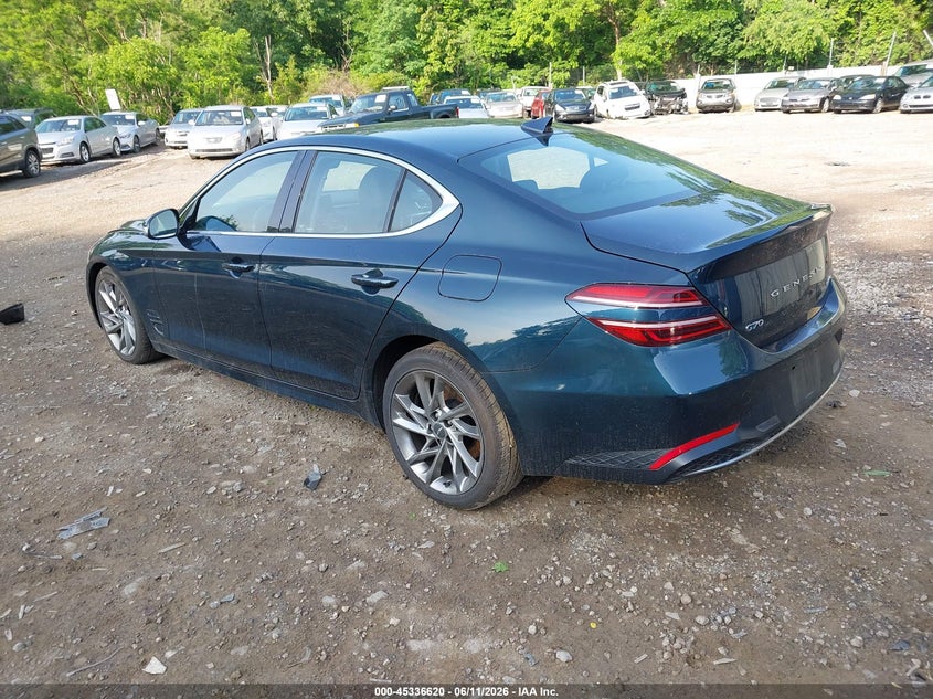 2022 Genesis G70 VIN KMTG34TA6NU101188 IAAI salvage auction — RIGHT FRONT, Salvage Title, sold $5,850 on 2026-07-28 (photo 3)