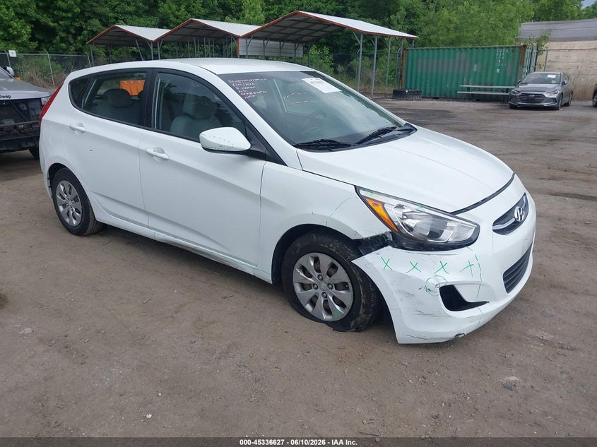 2016 Hyundai Accent VIN KMHCT5AE0GU246959 IAAI salvage auction — LEFT & RIGHT, Salvage - Greater Than 75% (Maryland), sold $800 on 2026-07-14 (photo 1)
