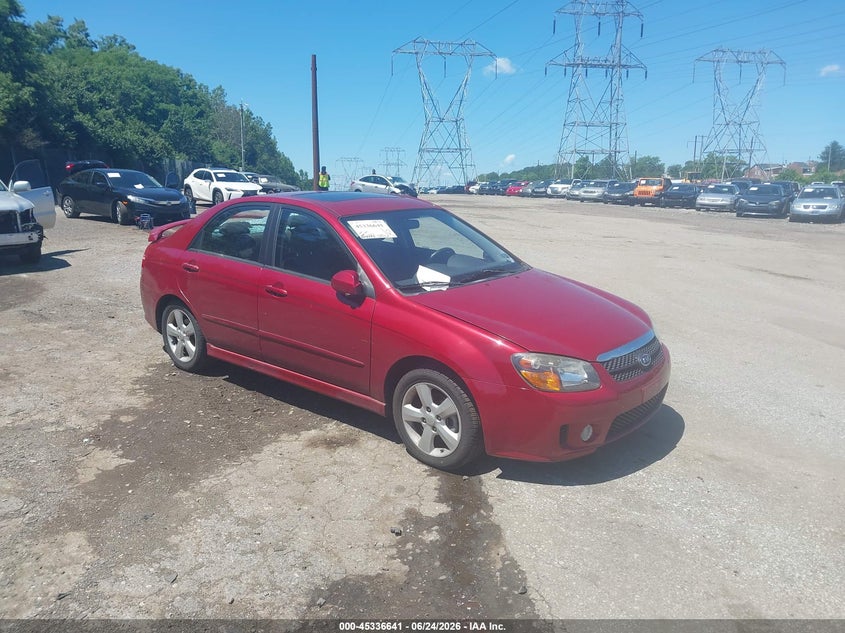 2009 Kia Spectra VIN KNAFE222995027314 IAAI salvage auction — REAR END, Salvage (Pennsylvania), sold $425 on 2026-07-11 (photo 1)