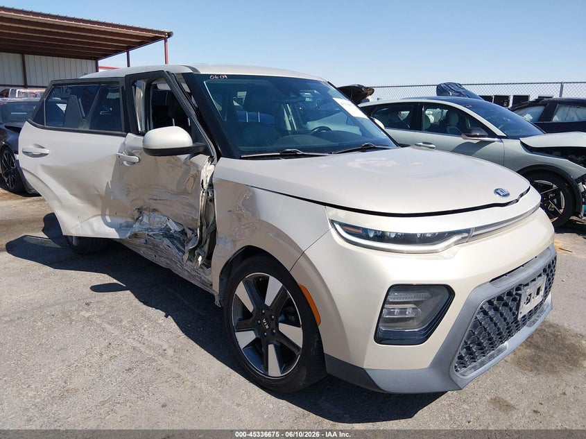 2020 Kia Soul VIN KNDJ33AUXL7051029 IAAI salvage auction — LEFT & RIGHT, Salvage (Texas), sold $2,350 on 2026-07-22 (photo 1)