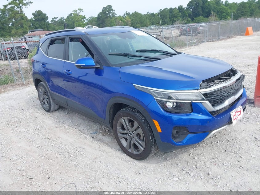 2021 Kia Seltos VIN KNDEU2AA7M7206362 IAAI salvage auction — FRONT END, Salvage Title, sold $2,400 on 2026-07-21 (photo 1)