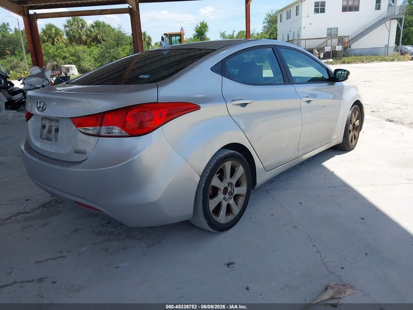 2012 Hyundai Elantra VIN KMHDH4AE4CU313931 IAAI salvage auction — NORMAL WEAR, Clear (Florida), sold $450 on 2026-07-21 (photo 4)