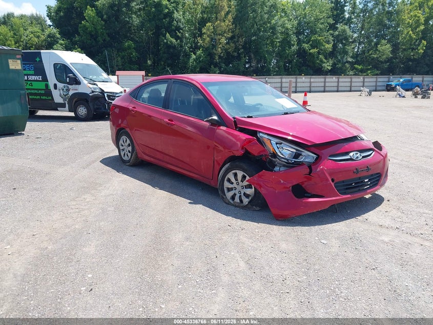 2017 Hyundai Accent VIN KMHCT4AE3HU337218 IAAI salvage auction — FRONT END, Salvage (Tennessee), sold $875 on 2026-07-15 (photo 1)