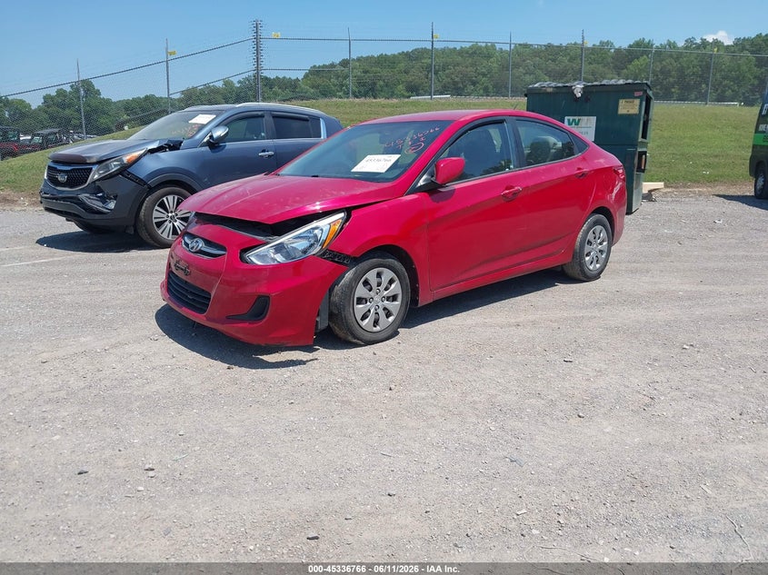 2017 Hyundai Accent VIN KMHCT4AE3HU337218 IAAI salvage auction — FRONT END, Salvage (Tennessee), sold $875 on 2026-07-15 (photo 2)