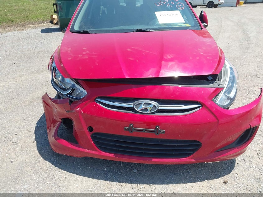 2017 Hyundai Accent VIN KMHCT4AE3HU337218 IAAI salvage auction — FRONT END, Salvage (Tennessee), sold $875 on 2026-07-15 (photo 6)