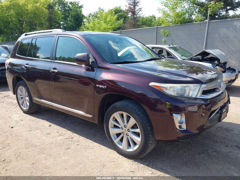 2012 Toyota Highlander VIN JTEDC3EH4C2009264 IAAI salvage auction — LEFT FRONT, Clear (Wisconsin), sold $2,350 on 2026-07-08 (photo 1)