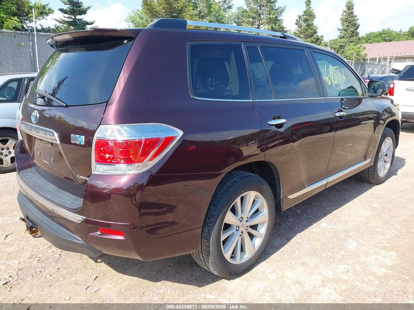 2012 Toyota Highlander VIN JTEDC3EH4C2009264 IAAI salvage auction — LEFT FRONT, Clear (Wisconsin), sold $2,350 on 2026-07-08 (photo 4)