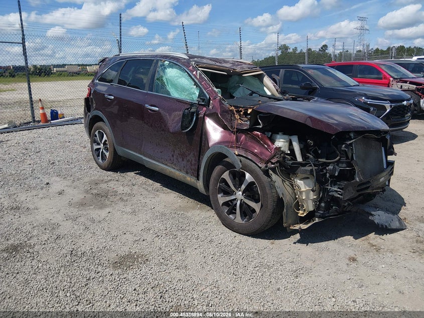 2016 Kia Sorento VIN 5XYPH4A58GG160091 IAAI salvage auction — FRONT & REAR, Salvage (Georgia), sold $675 on 2026-07-17 (photo 1)