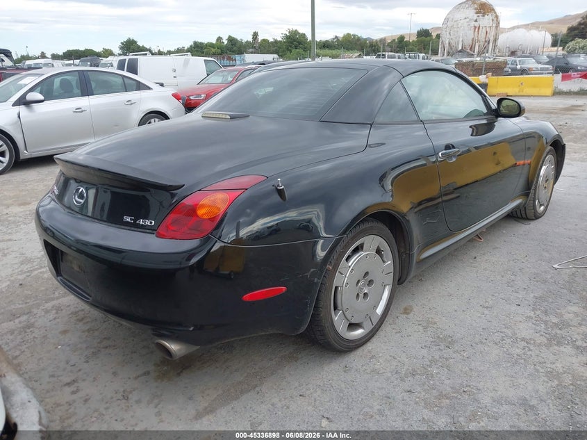 2002 Lexus Sc VIN JTHFN48Y720025394 IAAI salvage auction — NORMAL WEAR, Clear - Dealer Only (California), sold $550 on 2026-07-09 (photo 4)