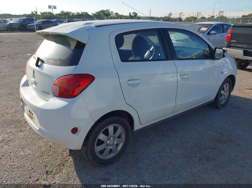 2014 Mitsubishi Mirage VIN ML32A4HJ0EH015992 IAAI salvage auction — NORMAL WEAR, Original (Texas), sold $800 on 2026-07-14 (photo 4)