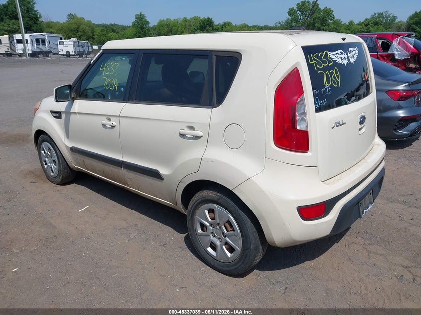 2012 Kia Soul VIN KNDJT2A59C7387340 IAAI salvage auction — NORMAL WEAR, Clear (Virginia), sold $300 on 2026-07-07 (photo 3)
