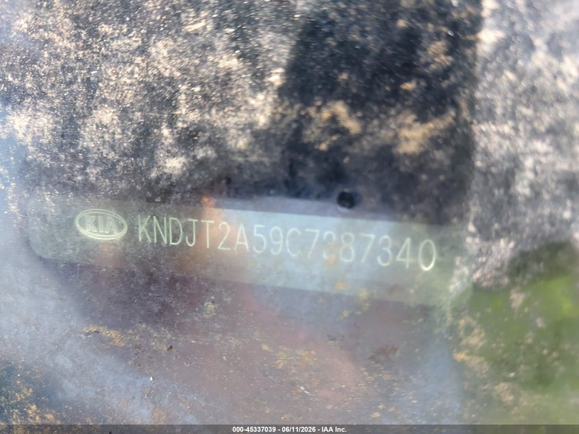 2012 Kia Soul VIN KNDJT2A59C7387340 IAAI salvage auction — NORMAL WEAR, Clear (Virginia), sold $300 on 2026-07-07 (photo 9)