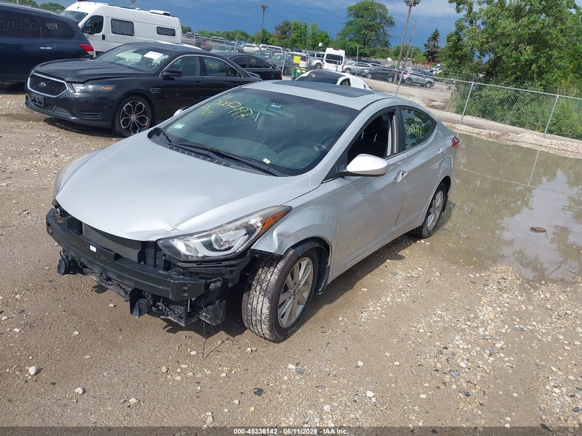 2015 Hyundai Elantra VIN KMHDH4AE9FU437696 IAAI salvage auction — THEFT, Salvage (Illinois), sold $1,300 on 2026-07-28 (photo 2)