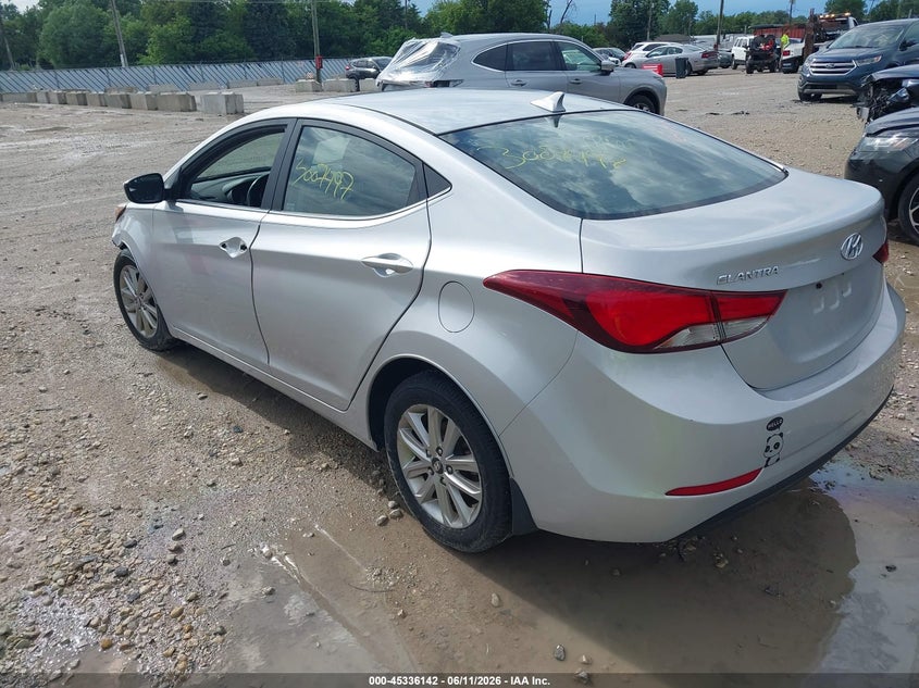 2015 Hyundai Elantra VIN KMHDH4AE9FU437696 IAAI salvage auction — THEFT, Salvage (Illinois), sold $1,300 on 2026-07-28 (photo 3)
