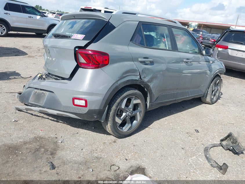 2021 Hyundai Venue VIN KMHRC8A37MU082311 IAAI salvage auction — FRONT & REAR, Salvage (Texas), sold $725 on 2026-07-22 (photo 4)