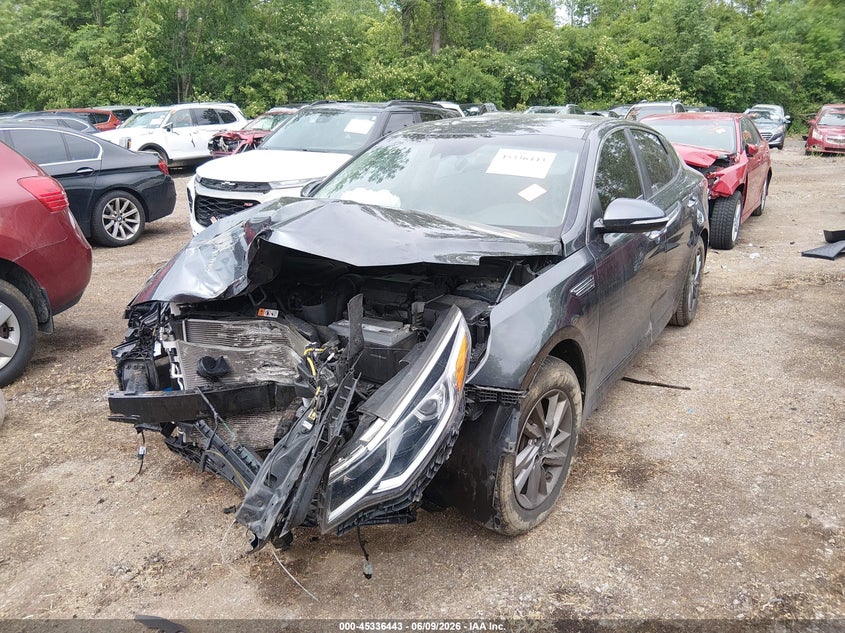 2020 Kia Optima VIN 5XXGT4L36LG447938 IAAI salvage auction — FRONT END, Salvage Title, sold $25 on 2026-07-21 (photo 2)