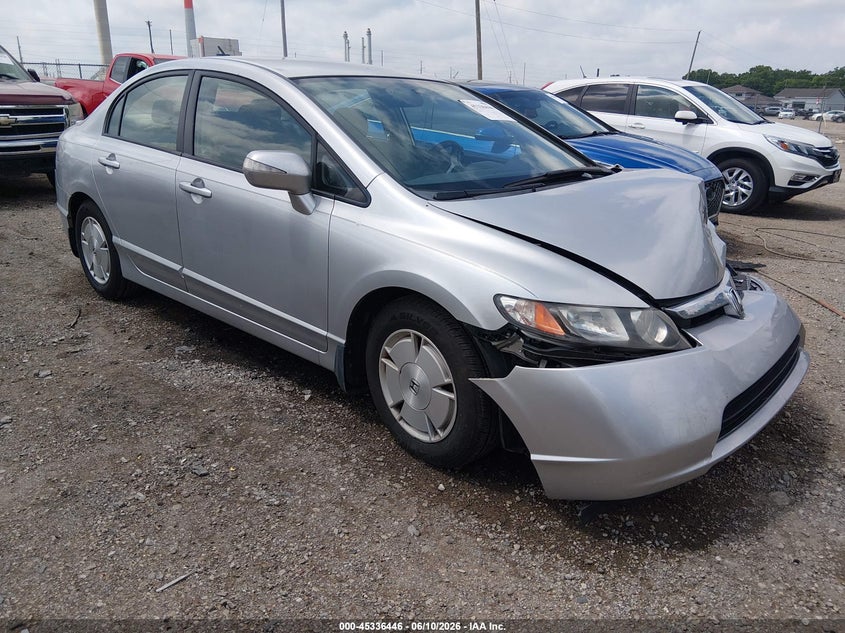 2007 Honda Civic hybrid VIN JHMFA36237S001139 IAAI salvage auction — FRONT END, Clear (Indiana), sold $450 on 2026-07-22 (photo 1)