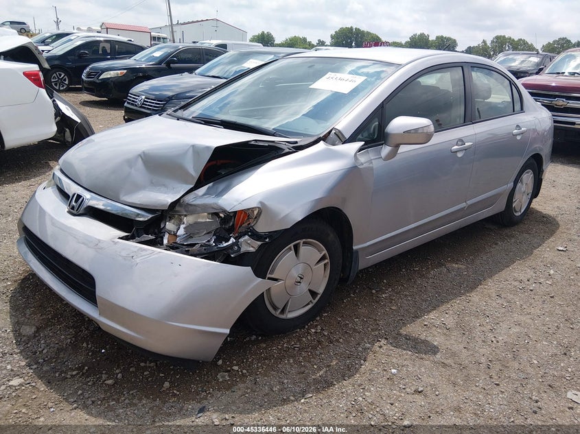 2007 Honda Civic hybrid VIN JHMFA36237S001139 IAAI salvage auction — FRONT END, Clear (Indiana), sold $450 on 2026-07-22 (photo 2)
