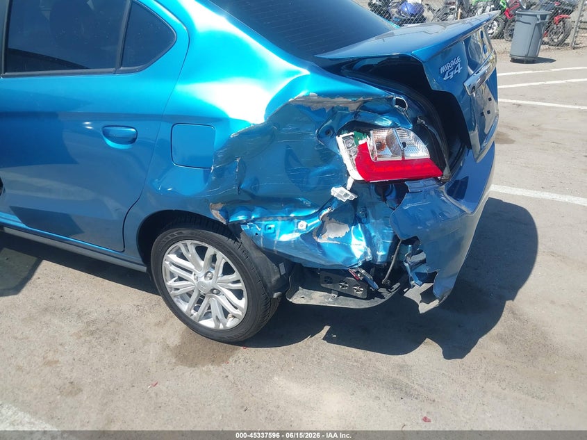 2023 Mitsubishi Mirage VIN ML32FUFJ3PHF00377 IAAI salvage auction — REAR END, Salvage Title, sold $2,800 on 2026-07-21 (photo 6)