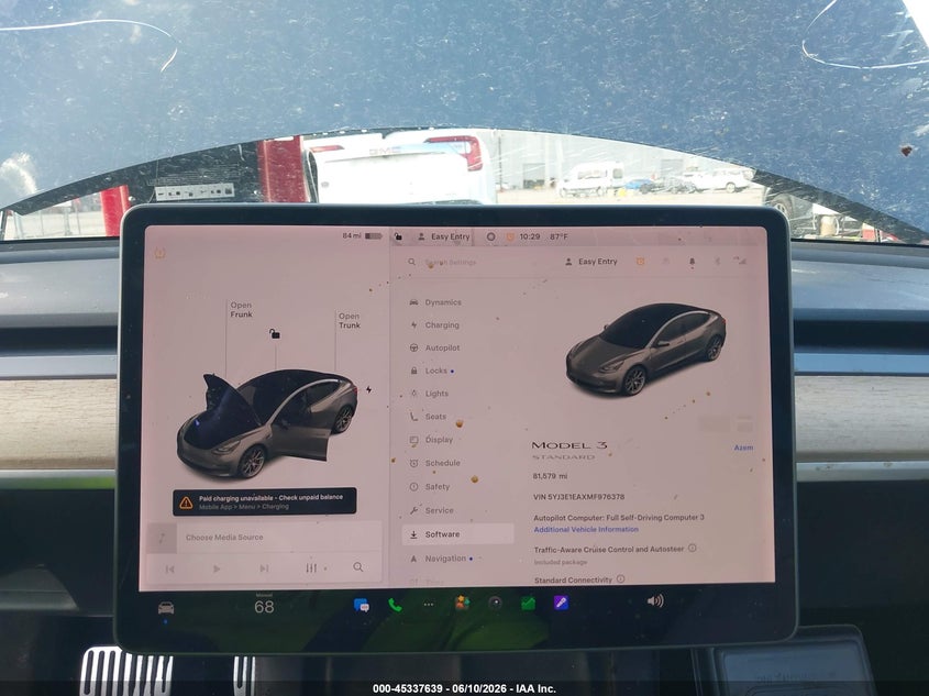 2021 Tesla Model 3 VIN 5YJ3E1EAXMF976378 IAAI salvage auction — SIDE, Salvage Title, sold $3,850 on 2026-08-30 (photo 7)